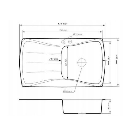 Gránit mosogatótálca - NERO Venezia - fehér