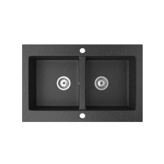 Gránit mosogatótálca - NERO Verso - szemcsés fekete