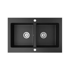 Gránit mosogatótálca - NERO Verso - matt fekete