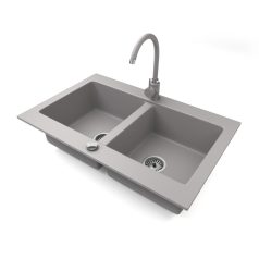 Gránit mosogatótálca - NERO Verso - szürke