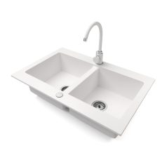 Gránit mosogatótálca - NERO Verso - fehér